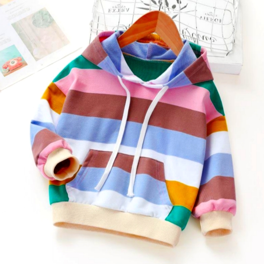 Printed Girl Cotton Pullover Hoodie